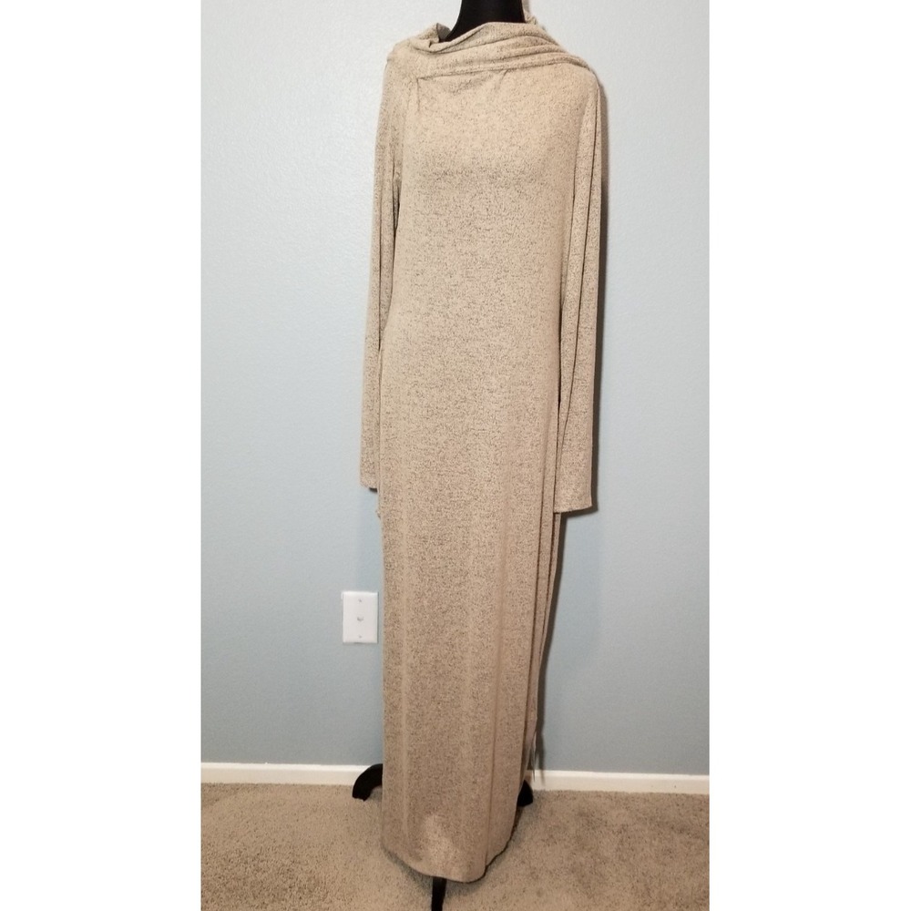 Asos Womens Size 12 Tan Long Sleeve Maxi Dress Minimalist Preppy City Retro NWT
